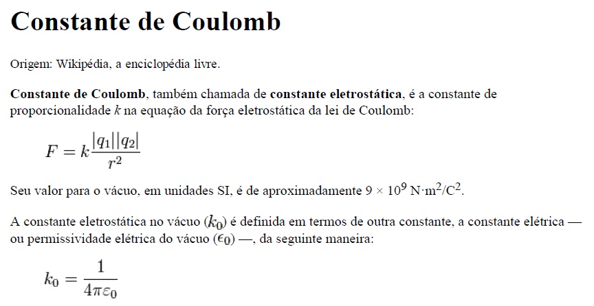 Constante de Coulomb - Content - ClassConnect